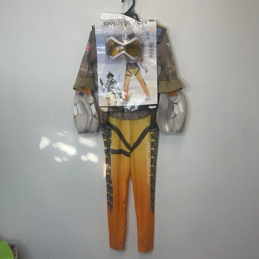 Overwatch Tracer Kids Cosplay Halloween Costume Child Medium 7-8